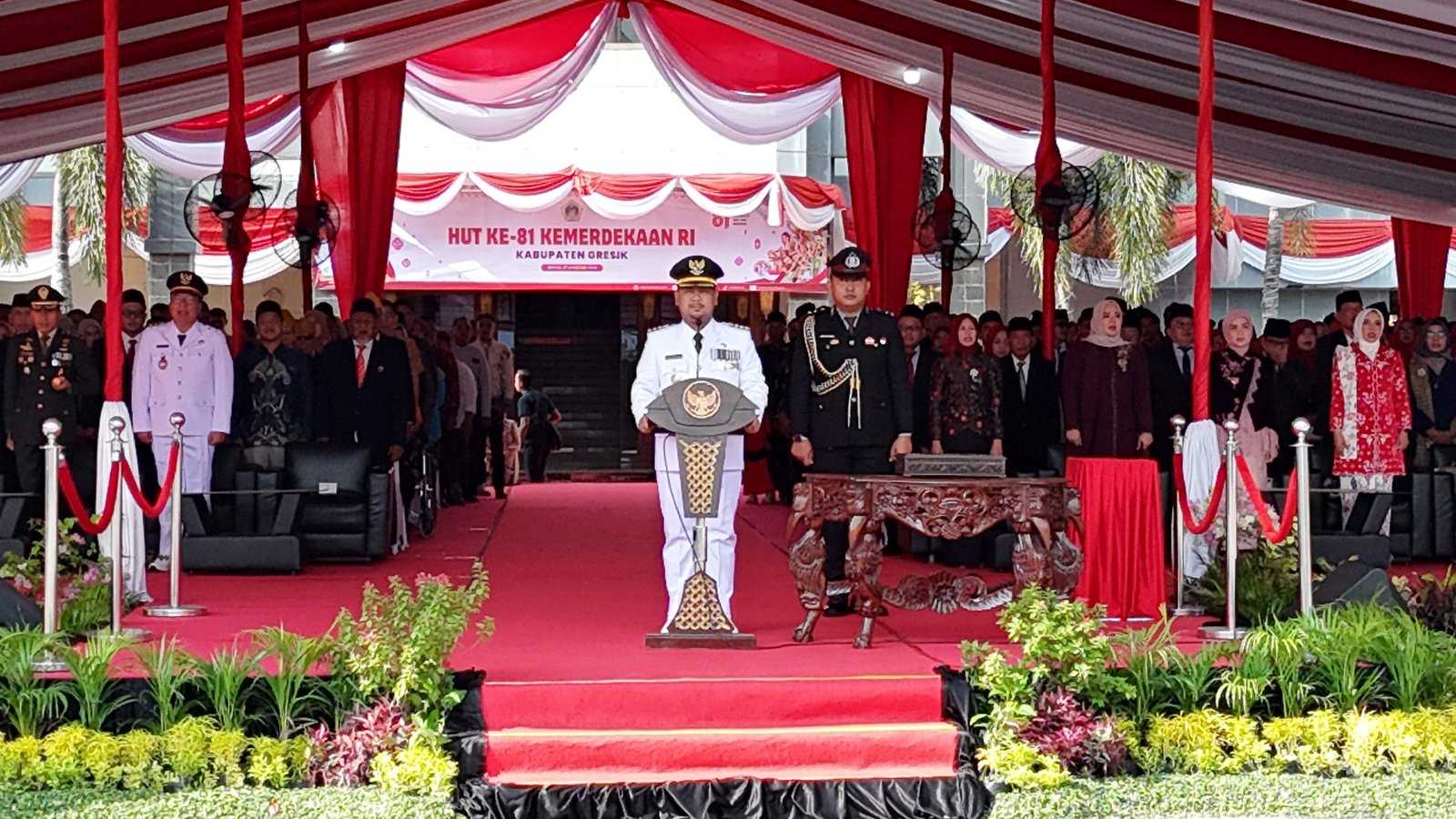 Upacara HUT ke-81 RI di Gresik Berlangsung Khidmat, Kapolres: Generasi Muda Harus Jadi Penerus Semangat Pahlawan
